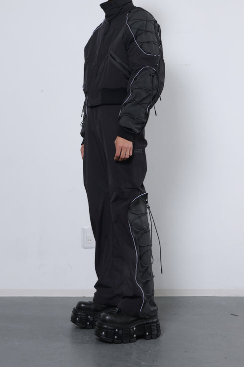 CODE MAZE ECO FABRIC BOMBER JACKET -BLACK (BAMBOO CHARCOAL)-
